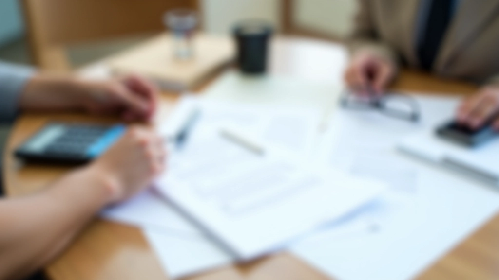 Versicherungsdokumente und Kalkulator auf Schreibtisch, professionelle Anordnung